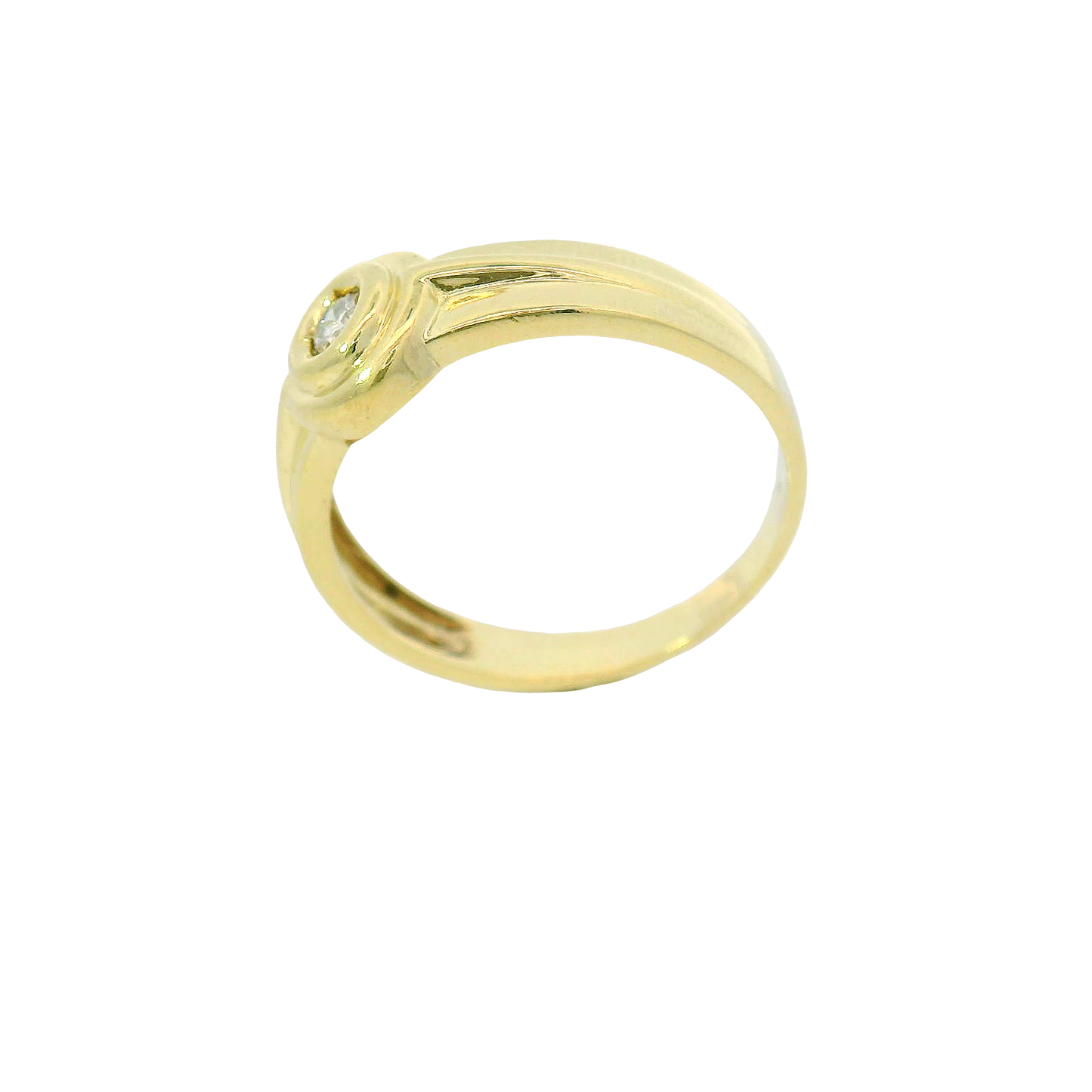 Solitärring Gelbgold 585 / 14 Karat mit Brillant Gr. 58,5 Nr. 6759