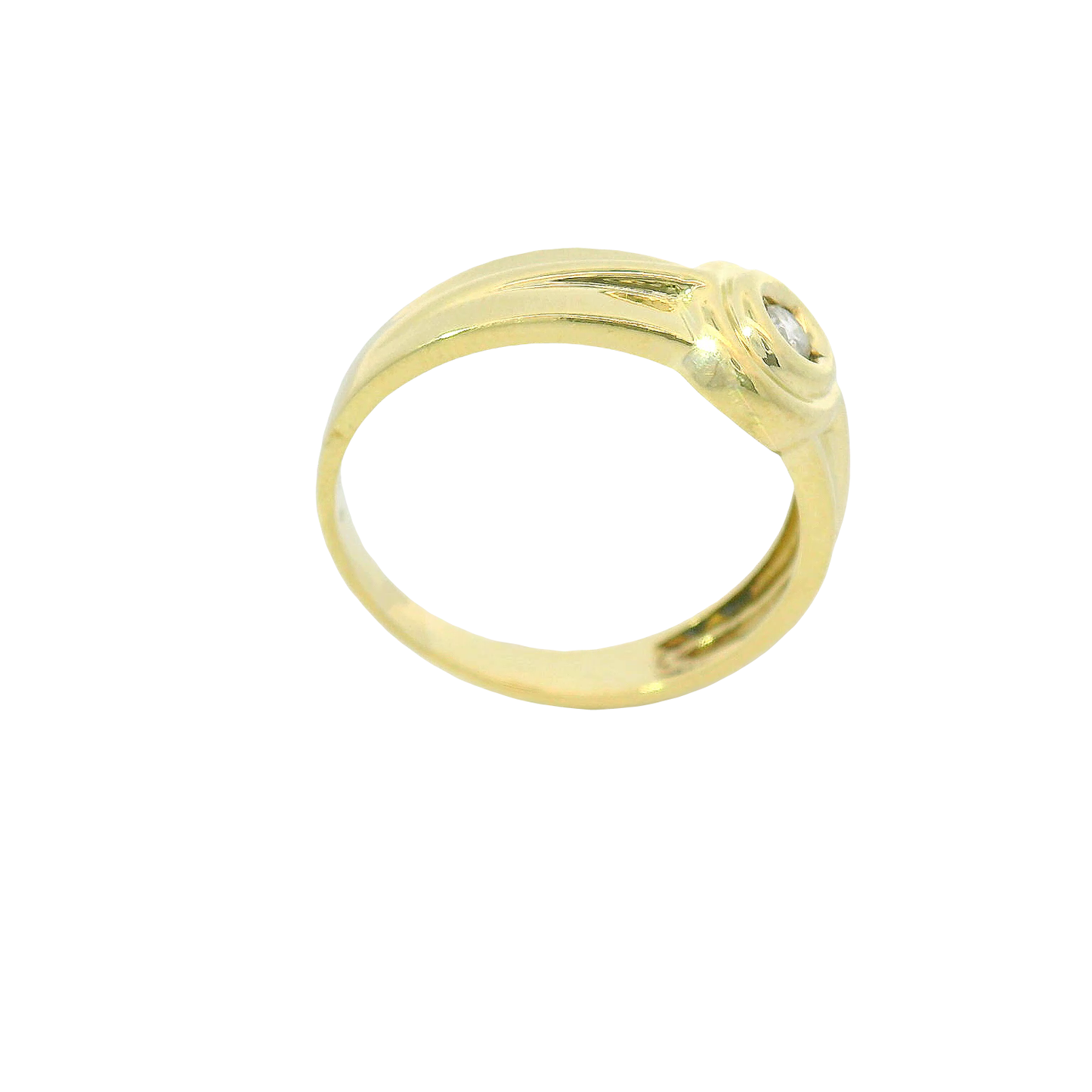 Solitärring Gelbgold 585 / 14 Karat mit Brillant Gr. 58,5 Nr. 6759