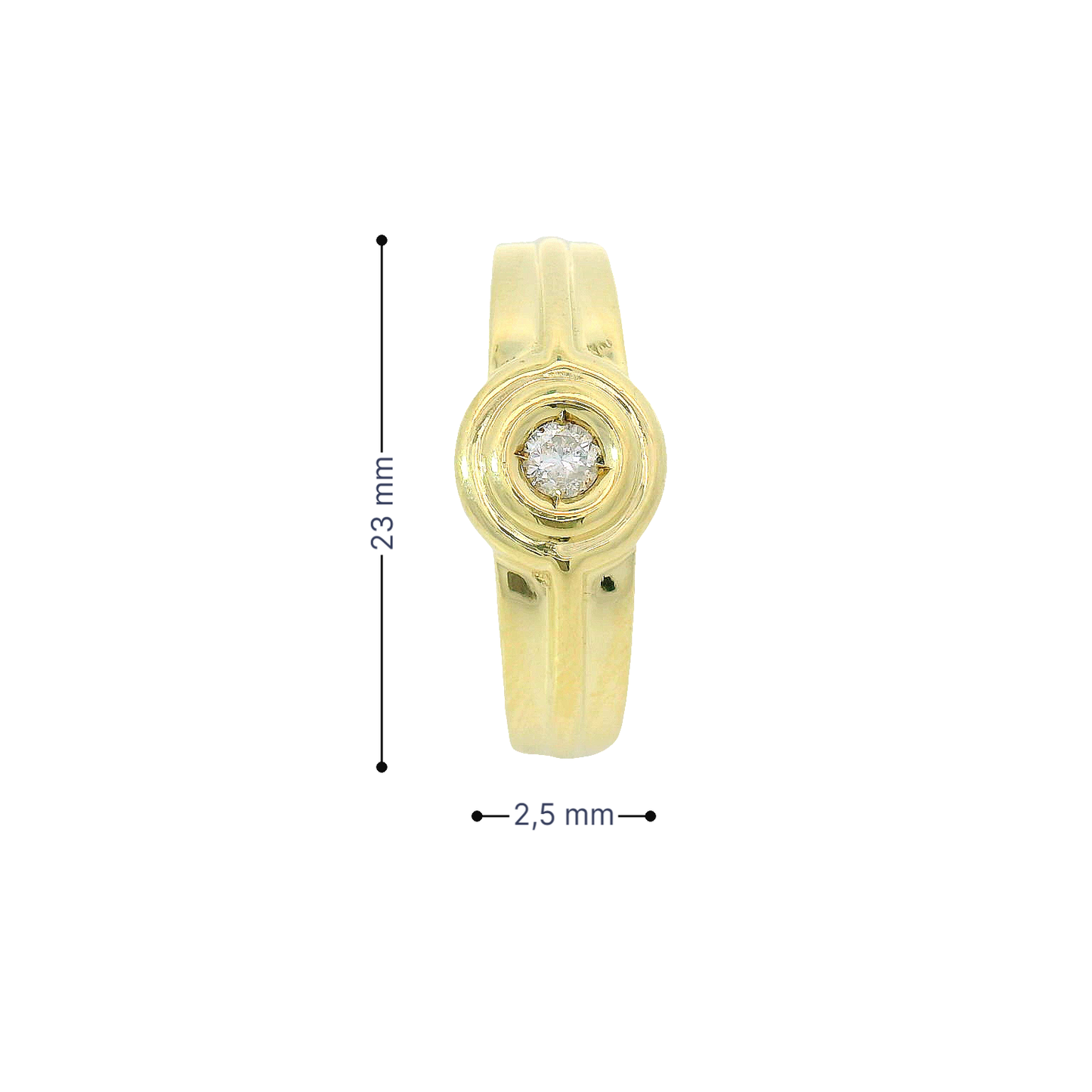 Solitärring Gelbgold 585 / 14 Karat mit Brillant Gr. 58,5 Nr. 6759