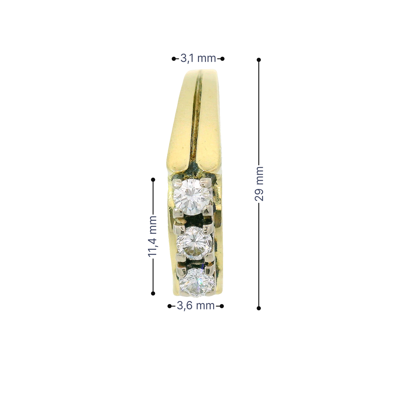 Ring Gelbgold 585 / 14 Karat mit Brill. Gr. 68,5 Nr. 6737