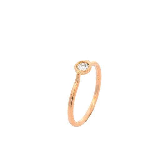 Ring Roségold 585 / 14 Karat mit Brillant Gr. 53 Nr. 6729