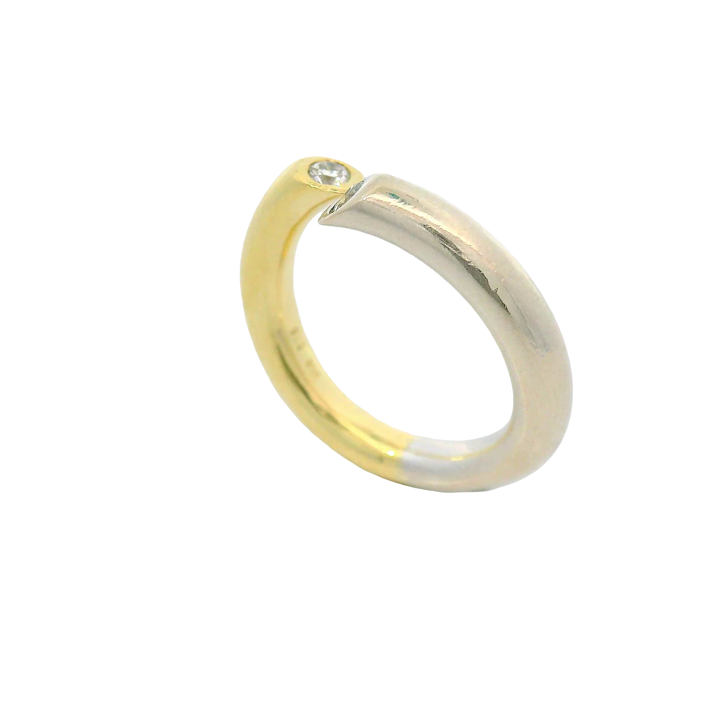 Ring Bicolor 585 / 14 Karat mit Brill. Gr. 50 Nr. 6771