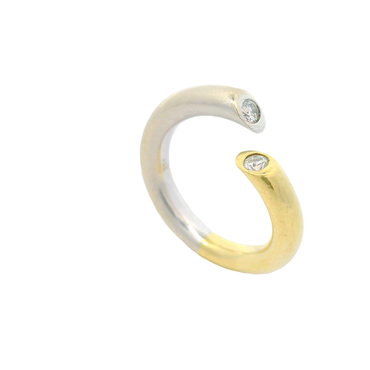 Ring Bicolor 585 / 14 Karat mit Brill. Gr. 50 Nr. 6771