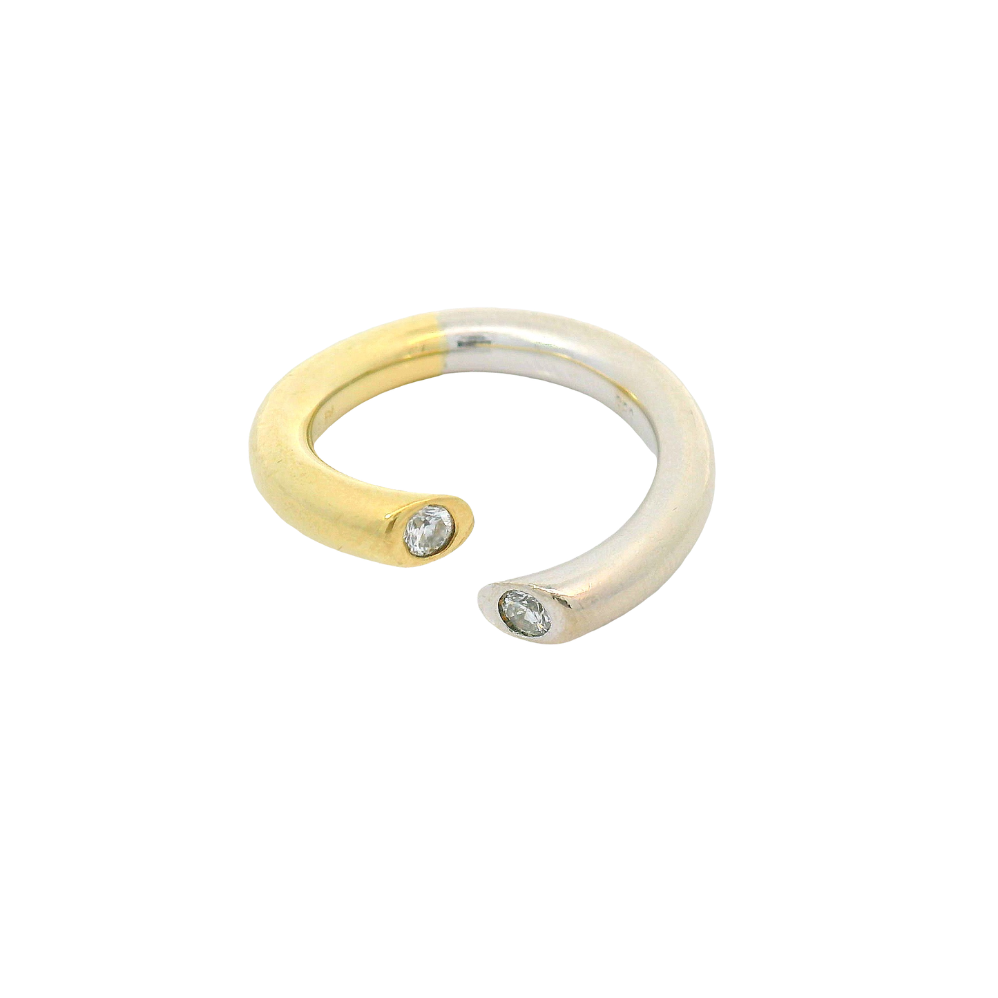 Ring Bicolor 585 / 14 Karat mit Brill. Gr. 50 Nr. 6771