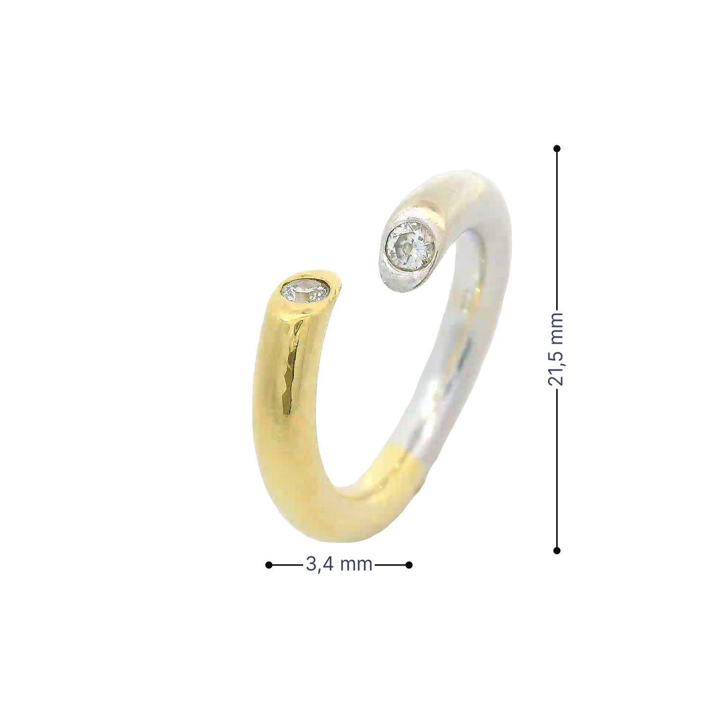 Ring Bicolor 585 / 14 Karat mit Brill. Gr. 50 Nr. 6771