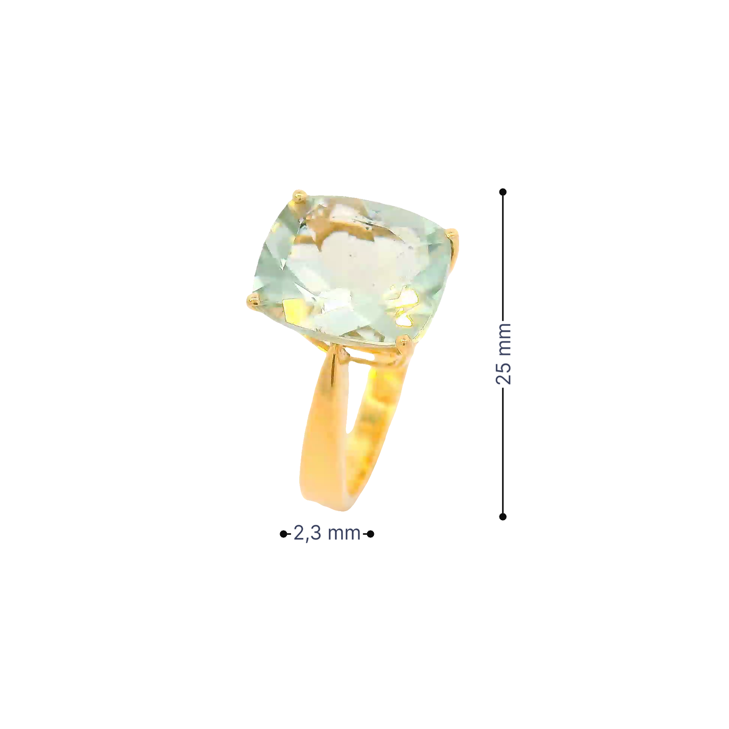 Ring Gelbgold 750 / 18 Karat mit Aquamarin Gr. 57,5 Nr. 6745