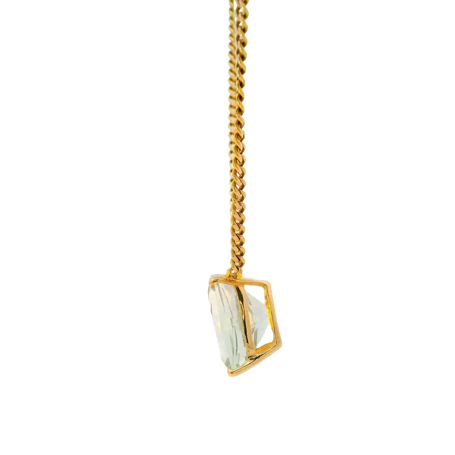 Kette Gelbgold 585 / 14 Karat mit Aquamarin Länge 41-48 cm Nr 6746