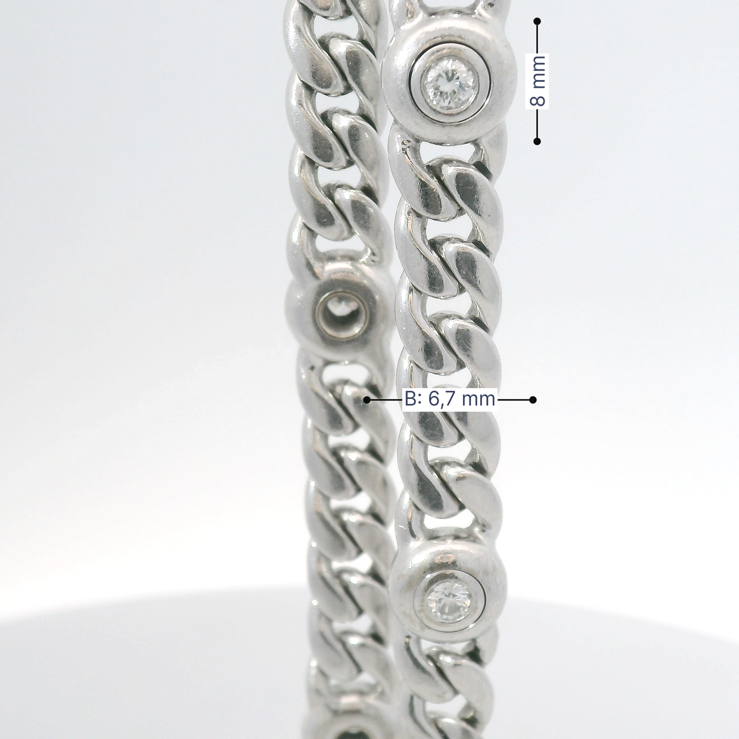 Armband Weißgold 750 / 18 Karat mit Brill. L: 190 mm Nr. 6744