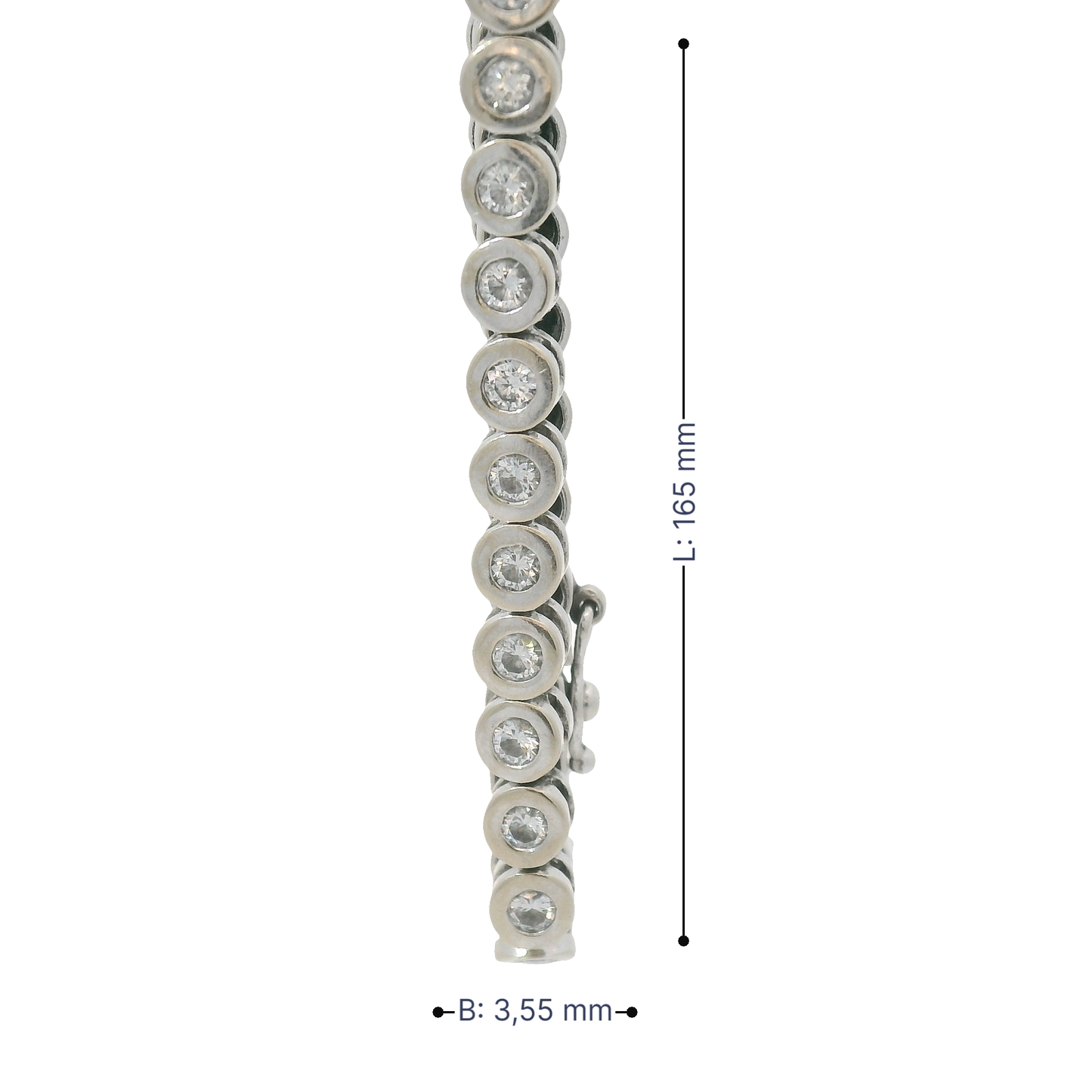 Tennisarmband Weißgold 750 / 18 Karat mit Brill. L: 165 mm Nr. 6777