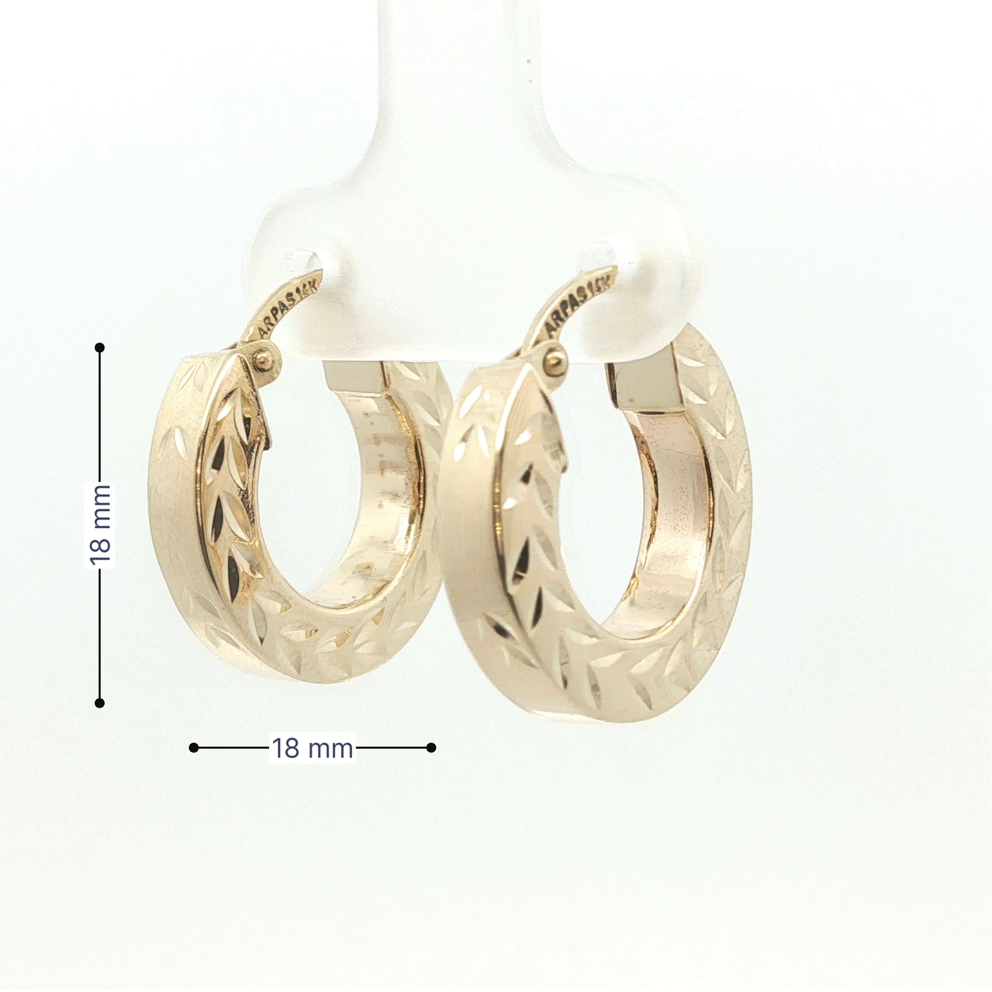 P. Creolen Gelbgold 585 / 14 Karat L: 18 mm Nr. 6768