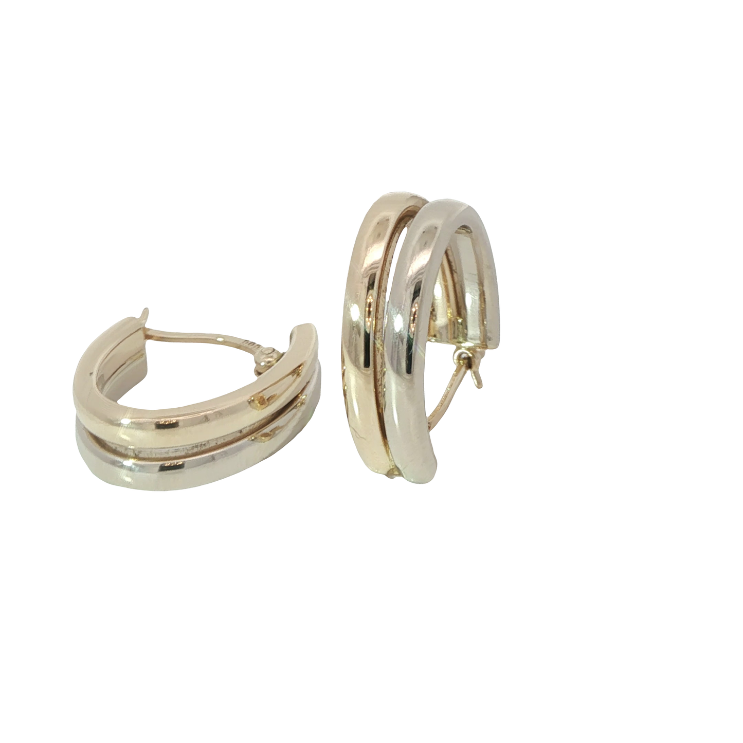 Creolen Bicolor 585 / 14 Karat L: 17 mm Nr. 6793