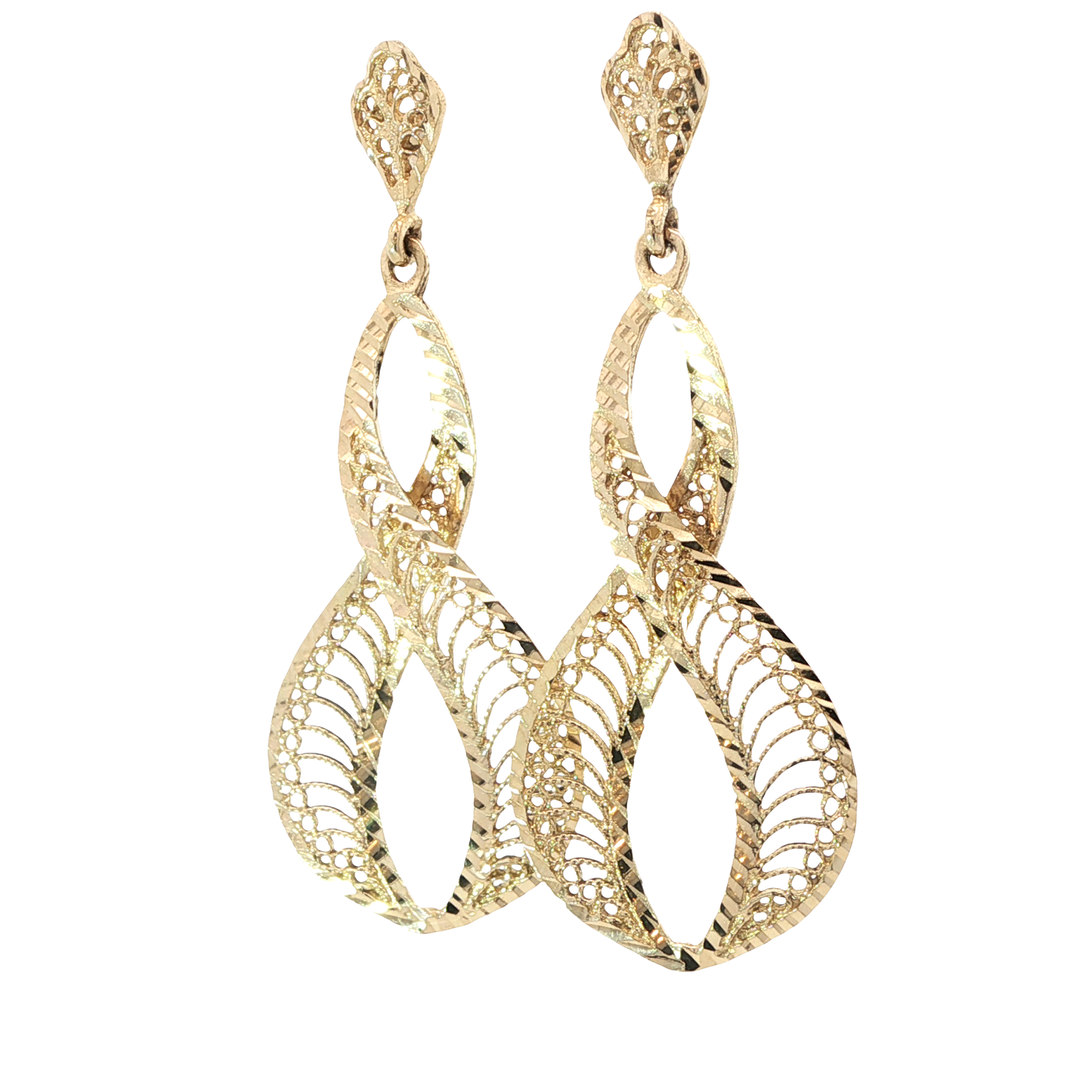 Ohrhänger Gelbgold 585 / 14 Karat L: 5 cm Nr. 6848