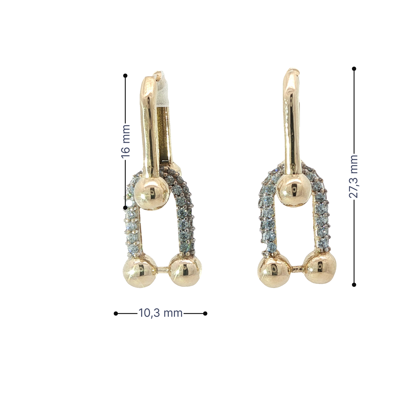 Ohrhänger Gelbgold 585 / 14 Karat L: 25 mm Nr. 6820