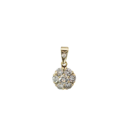 Anhänger Gelbgold 585 / 14 Karat mit Brill. 0,86 ct L: 17,3 mm Nr. 6732