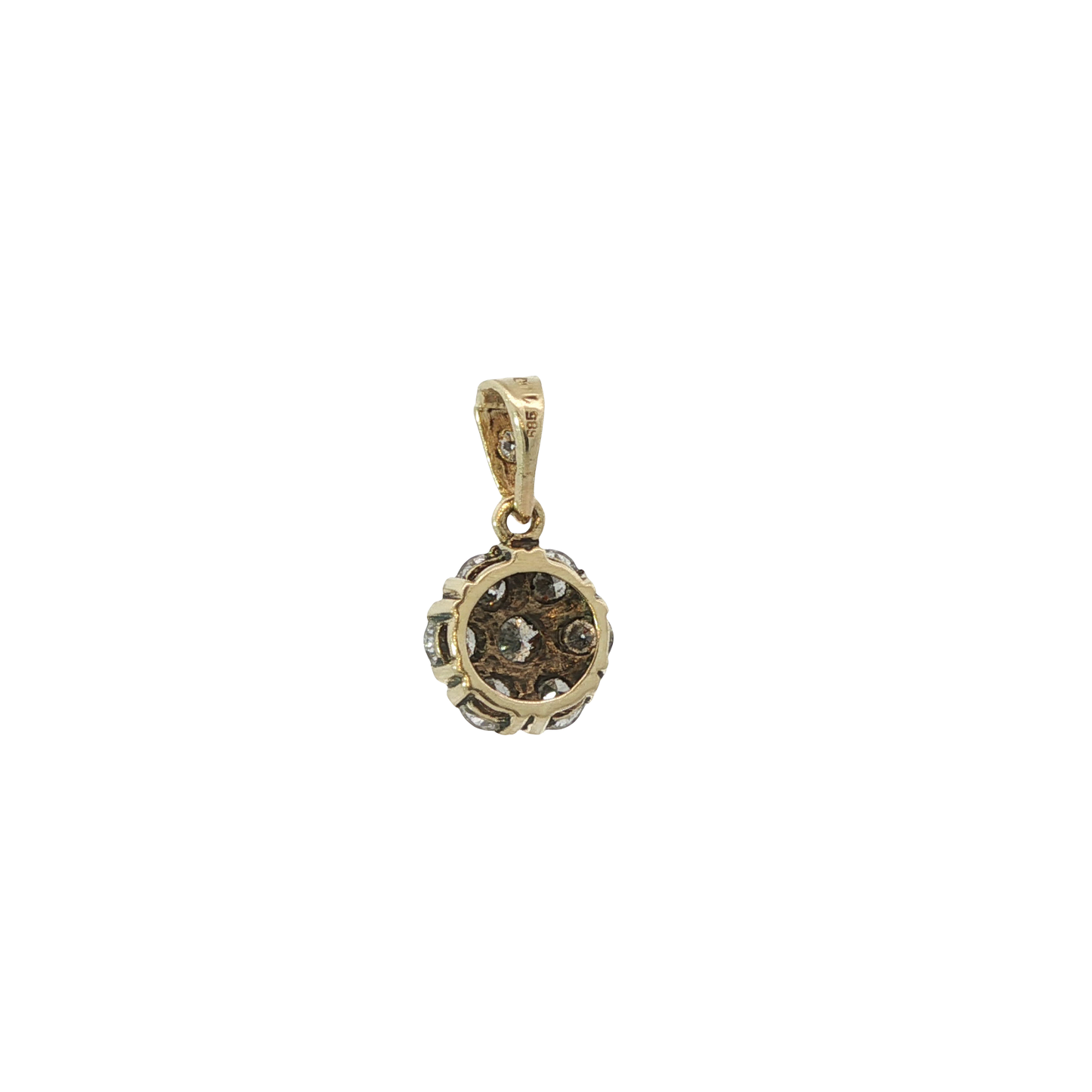 Anhänger Gelbgold 585 / 14 Karat mit Brill. 0,86 ct L: 17,3 mm Nr. 6732
