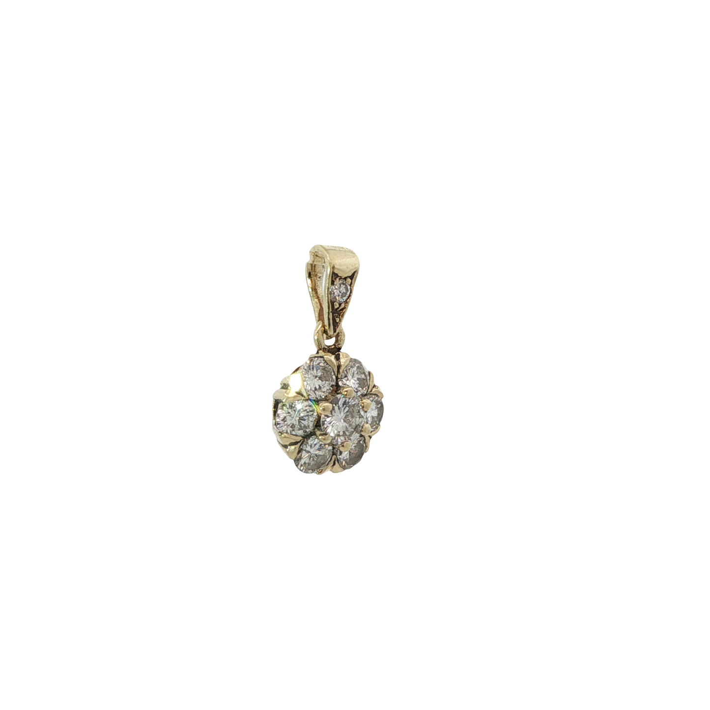 Anhänger Gelbgold 585 / 14 Karat mit Brill. 0,86 ct L: 17,3 mm Nr. 6732