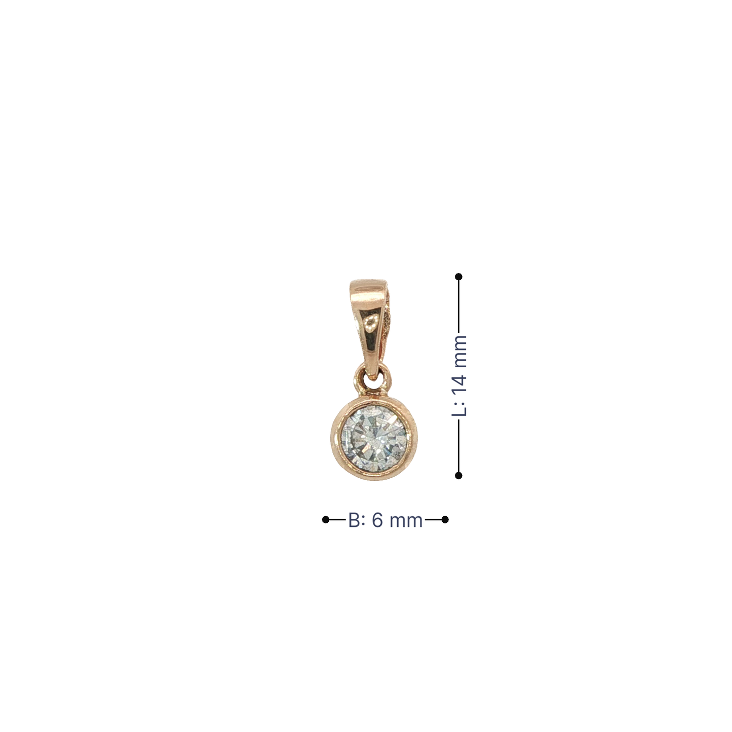 Anhänger Roségold 585 / 14 Karat L: 14 mm Nr. 6740
