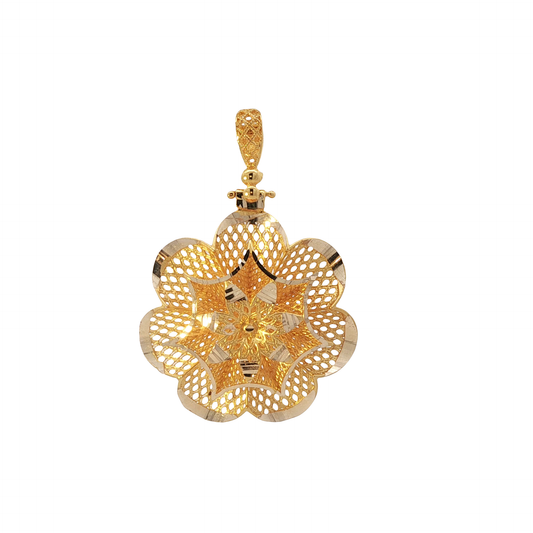 Anhänger Blume Gelbgold 585 / 14 Karat L: 48 mm Nr. 6635