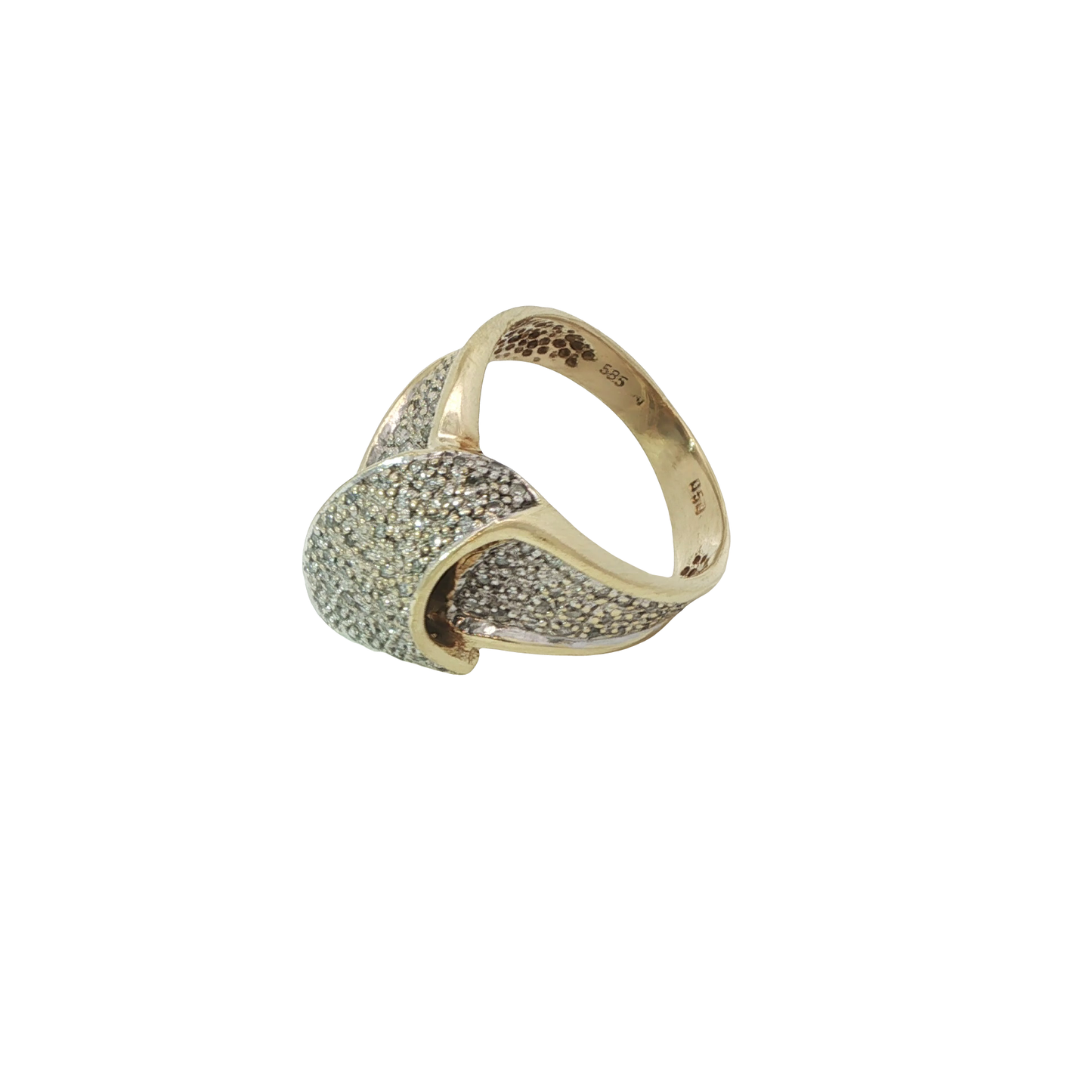 Ring Gelbgold 585 / 14 Karat mit Diamant Meleé 0,5 ct Gr. 54 Nr. 6826