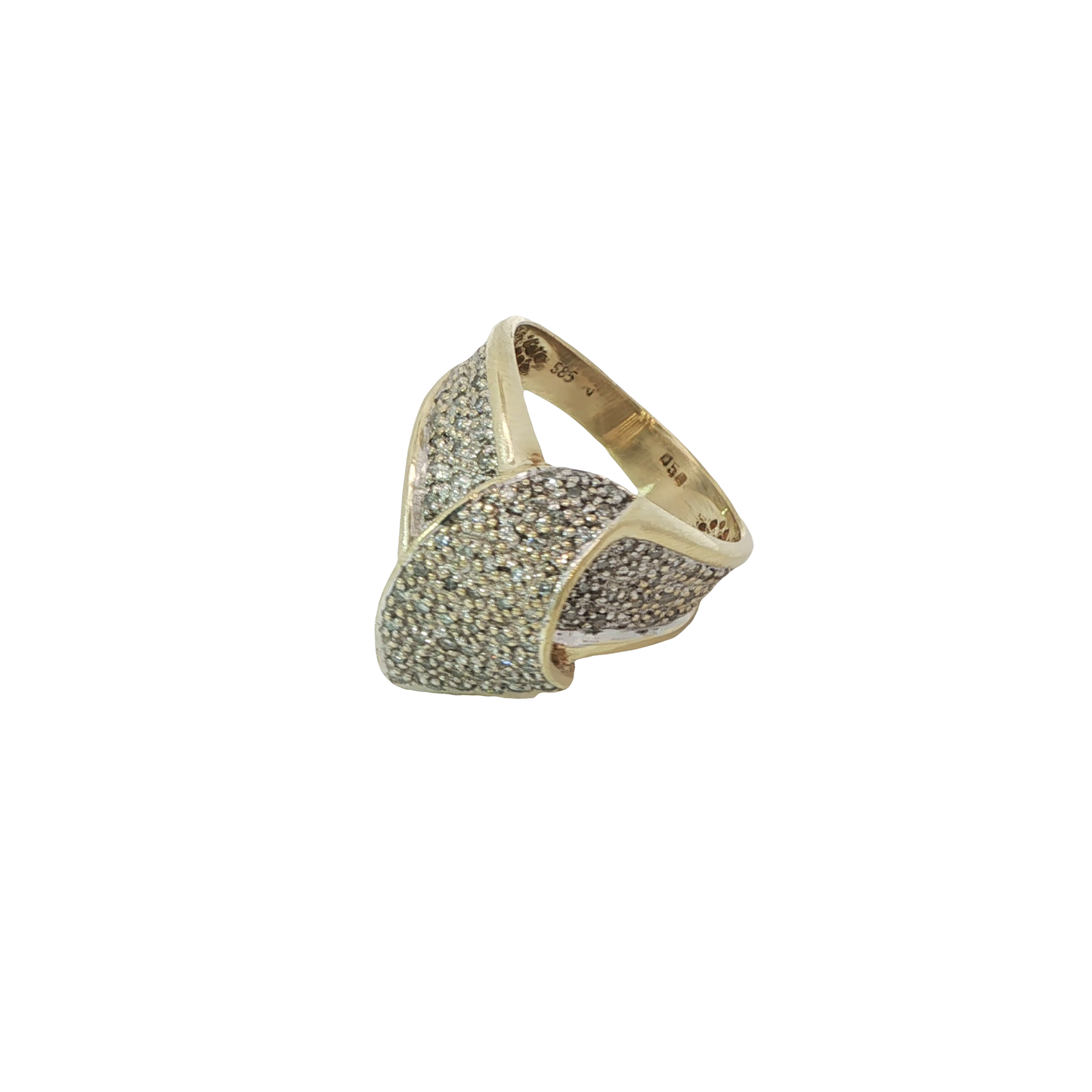 Ring Gelbgold 585 / 14 Karat mit Diamant Meleé 0,5 ct Gr. 54 Nr. 6826