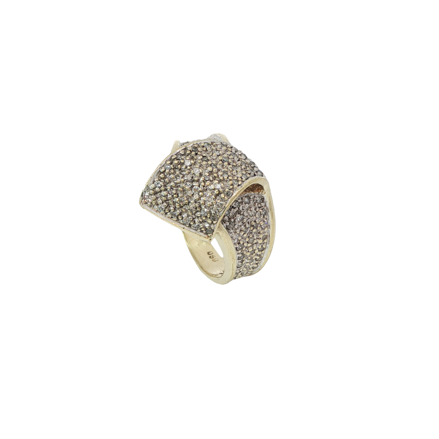 Ring Gelbgold 585 / 14 Karat mit Diamant Meleé 0,5 ct Gr. 54 Nr. 6826