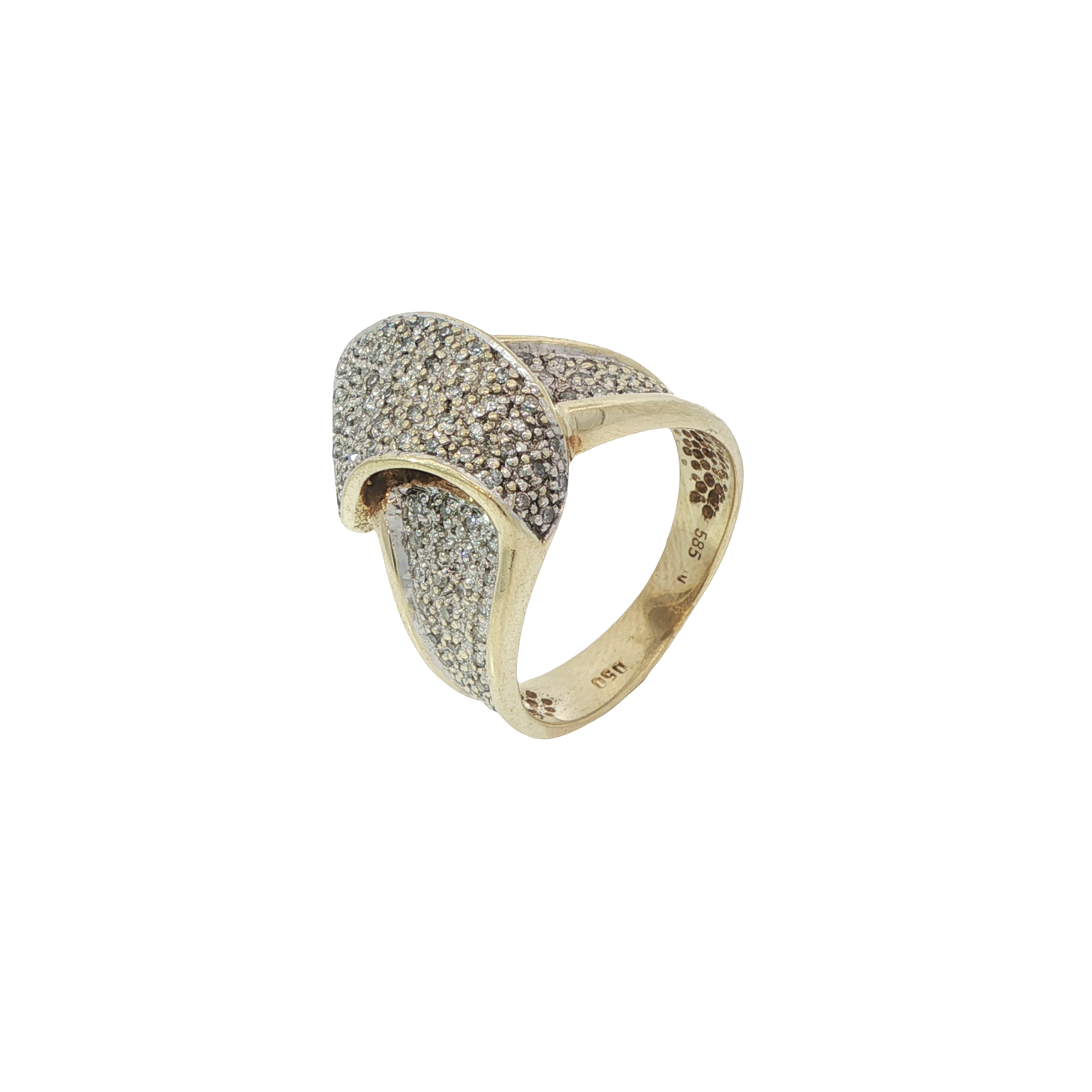 Ring Gelbgold 585 / 14 Karat mit Diamant Meleé 0,5 ct Gr. 54 Nr. 6826