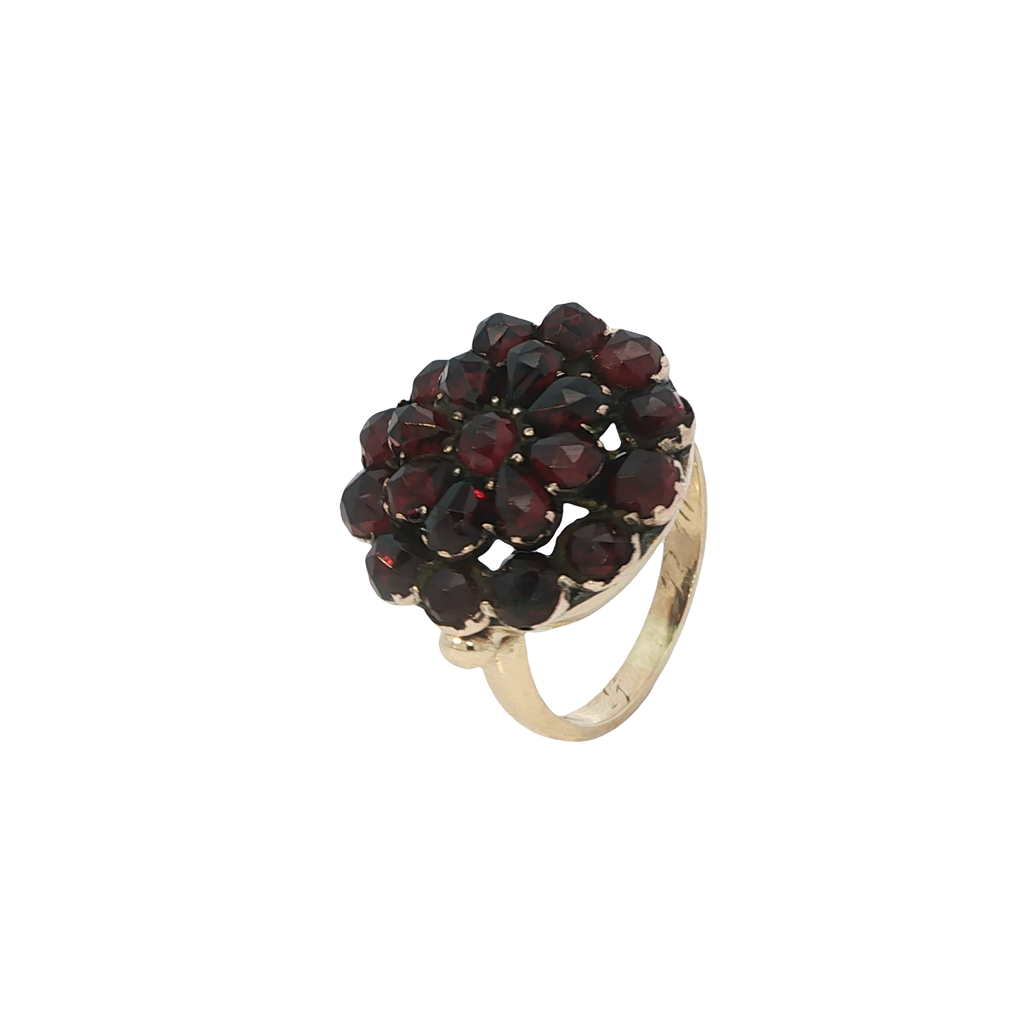 Ring Gelbgold 585 7 14 Karat mit Granat Gr. 59 Nr. 6875