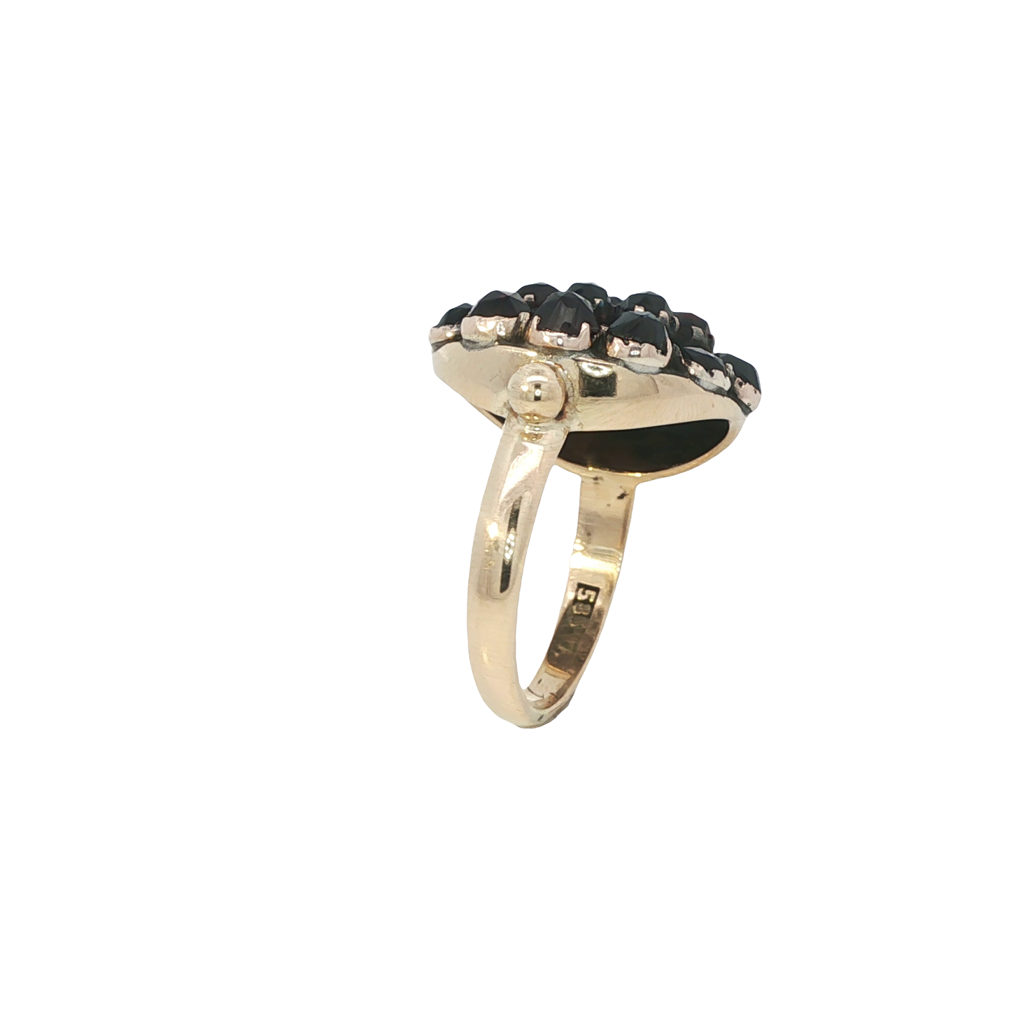 Ring Gelbgold 585 7 14 Karat mit Granat Gr. 59 Nr. 6875