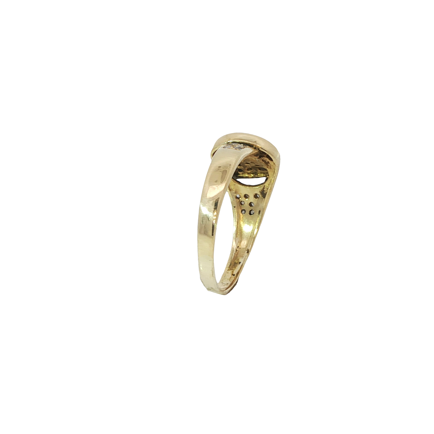 Ring Schnalle Gelbgold 585 / 14Karat mit Diamanten Gr. 57 Nr. 6874