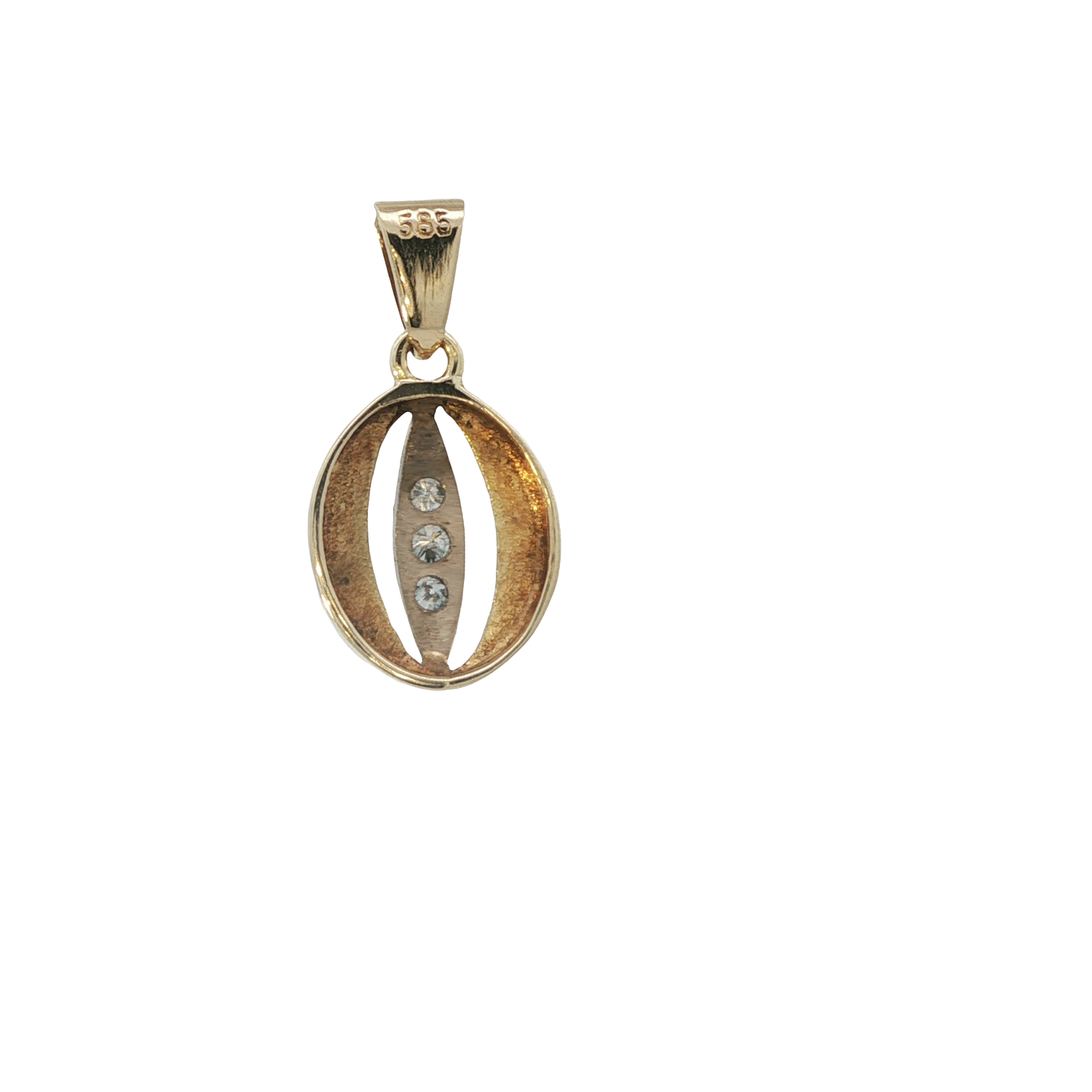 Anhänger Bicolor 585 / 14 Karat mit Brill. 0,1 ct L: 21,8 Nr: 6878
