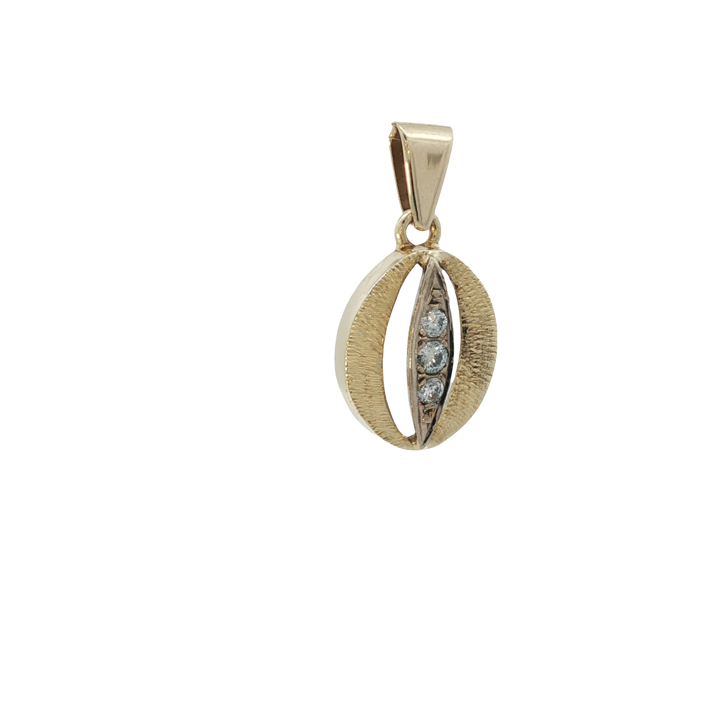 Anhänger Bicolor 585 / 14 Karat mit Brill. 0,1 ct L: 21,8 Nr: 6878