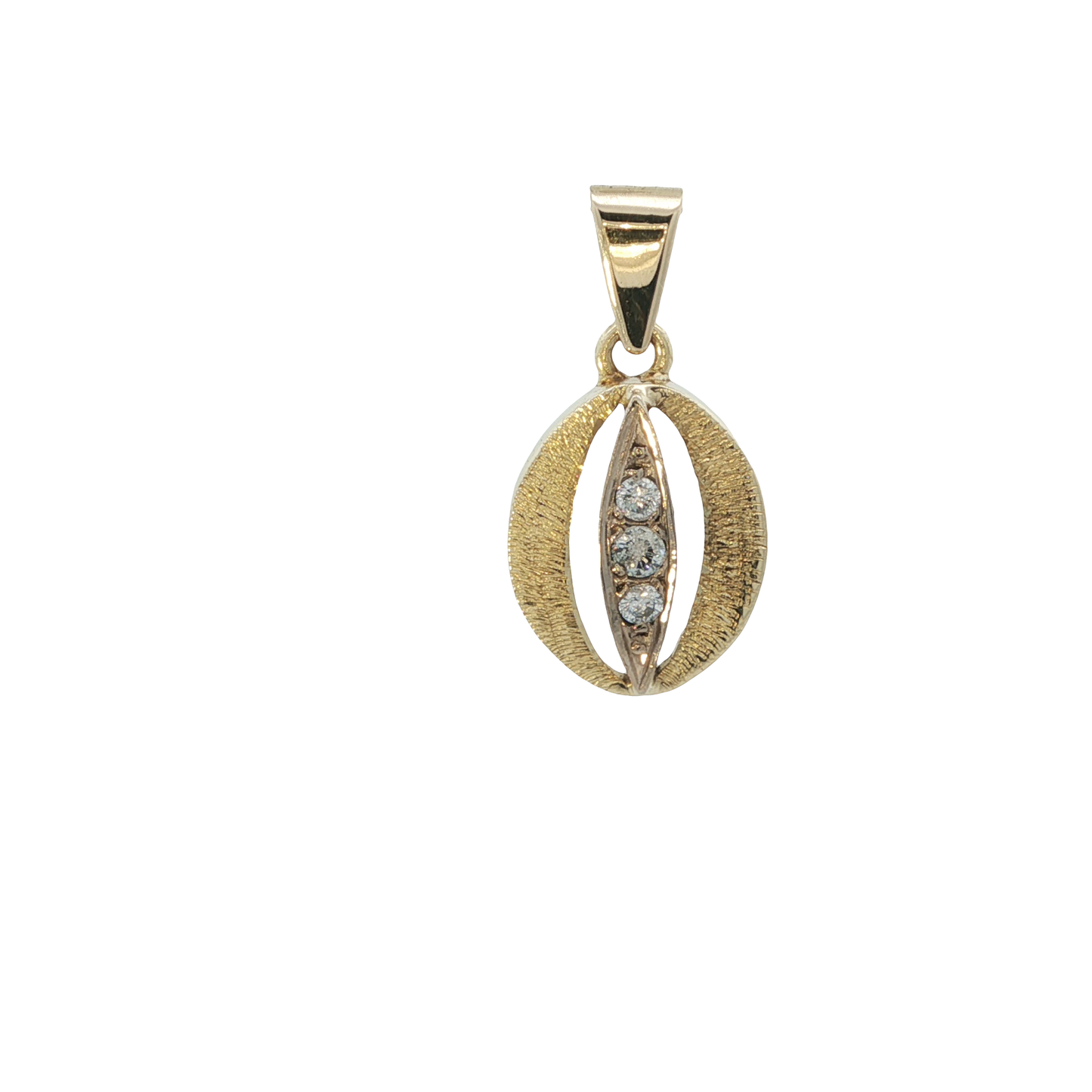 Anhänger Bicolor 585 / 14 Karat mit Brill. 0,1 ct L: 21,8 Nr: 6878