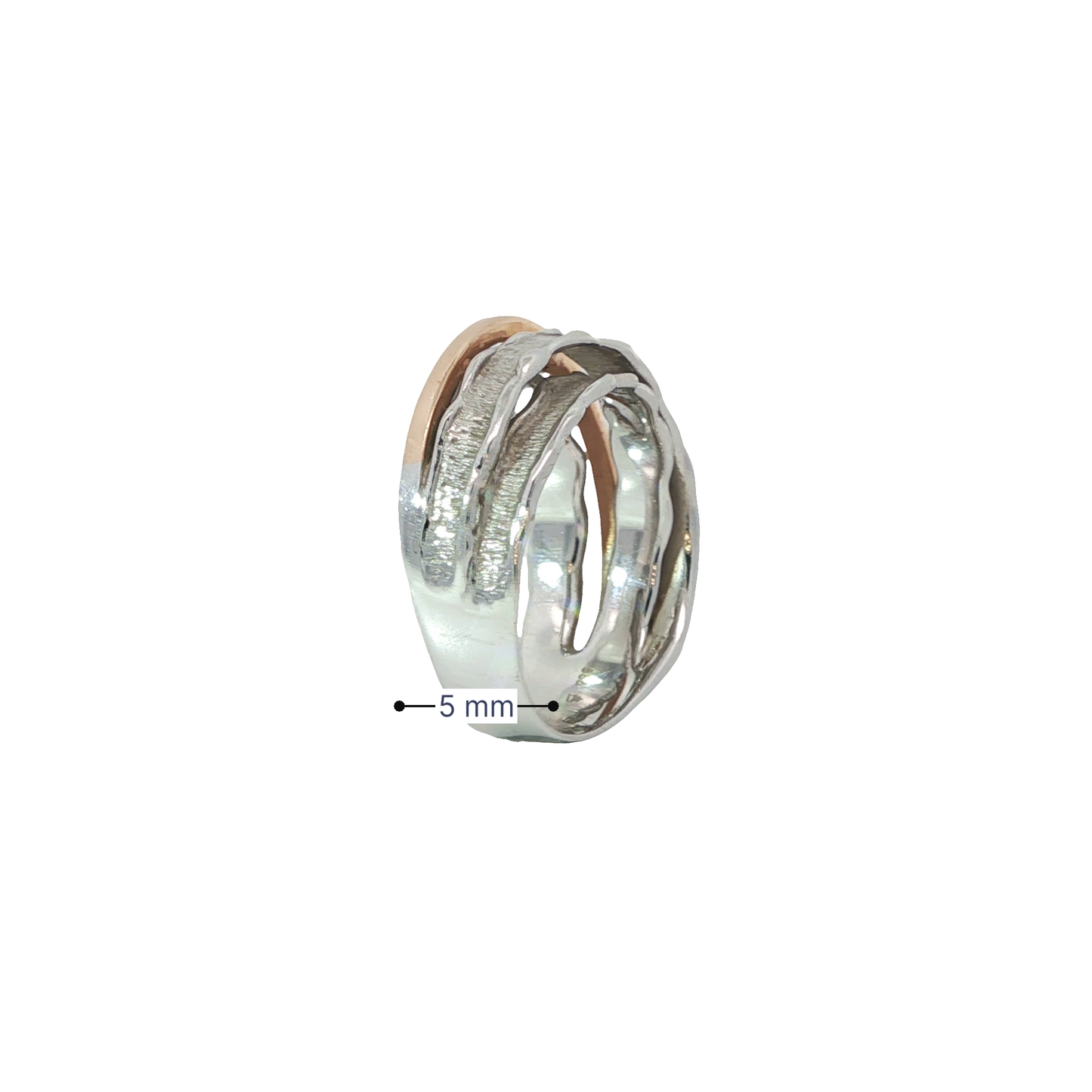 Ring Bicolor 585 / 14 Karat mit Brill. 0,04 ct Gr. 60 Nr. 6726