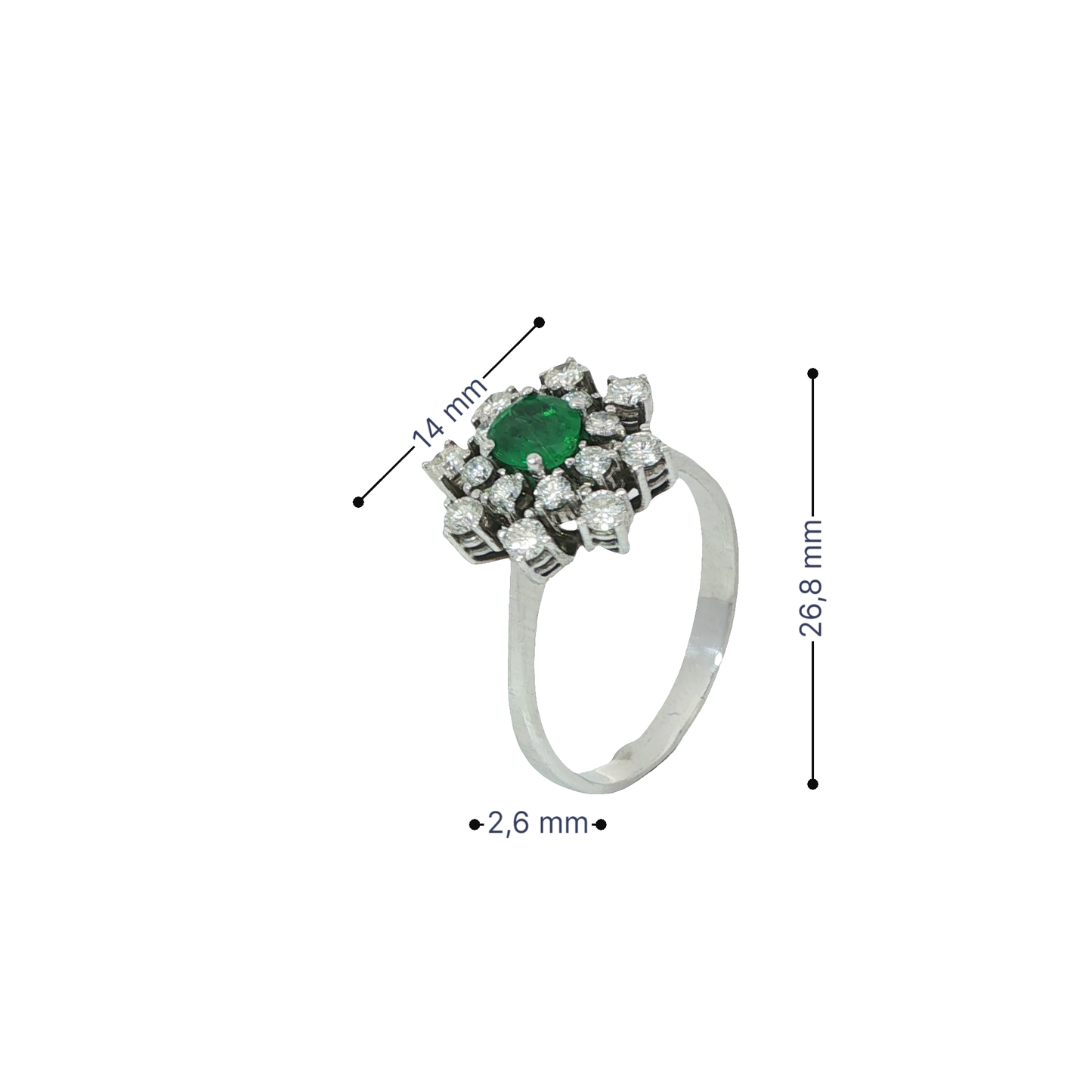 Ring Weißgolg 750 / 18 Karat mit Brill. Gr. 57 Nr. 6734