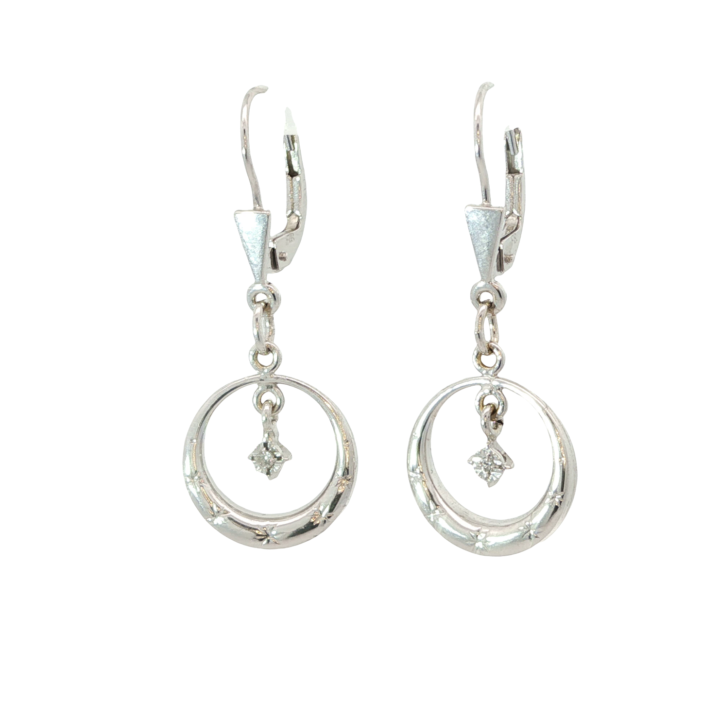 P. Ohrhänger Weißgold 585 / 14 Karat L: 32 mm Nr. 5527