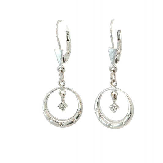 P. Ohrhänger Weißgold 585 / 14 Karat L: 32 mm Nr. 5527