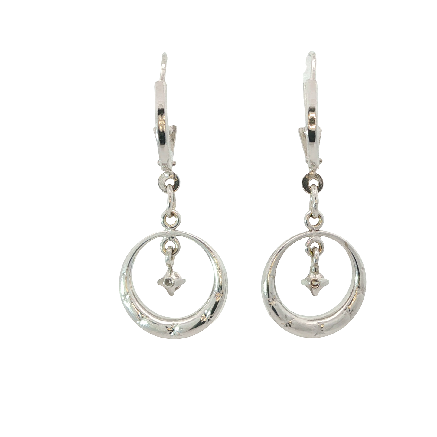 P. Ohrhänger Weißgold 585 / 14 Karat L: 32 mm Nr. 5527