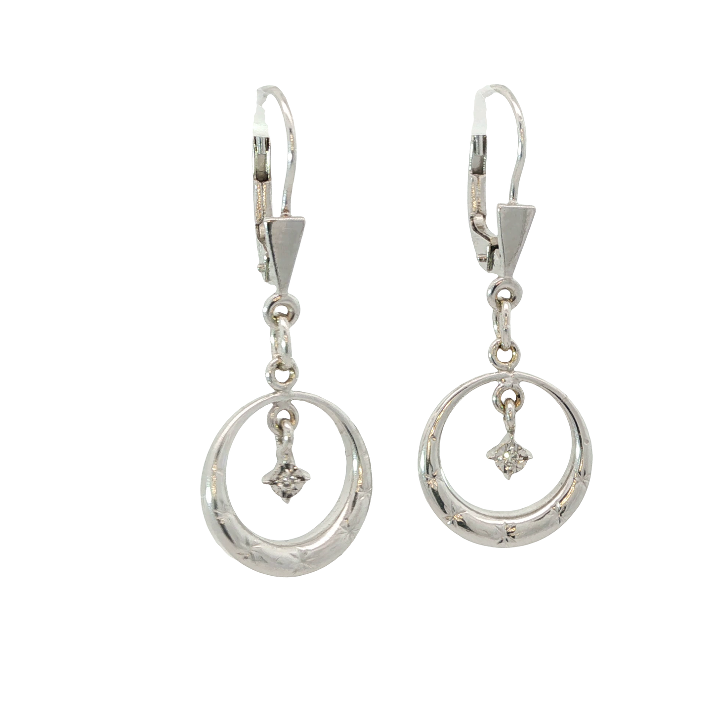 P. Ohrhänger Weißgold 585 / 14 Karat L: 32 mm Nr. 5527