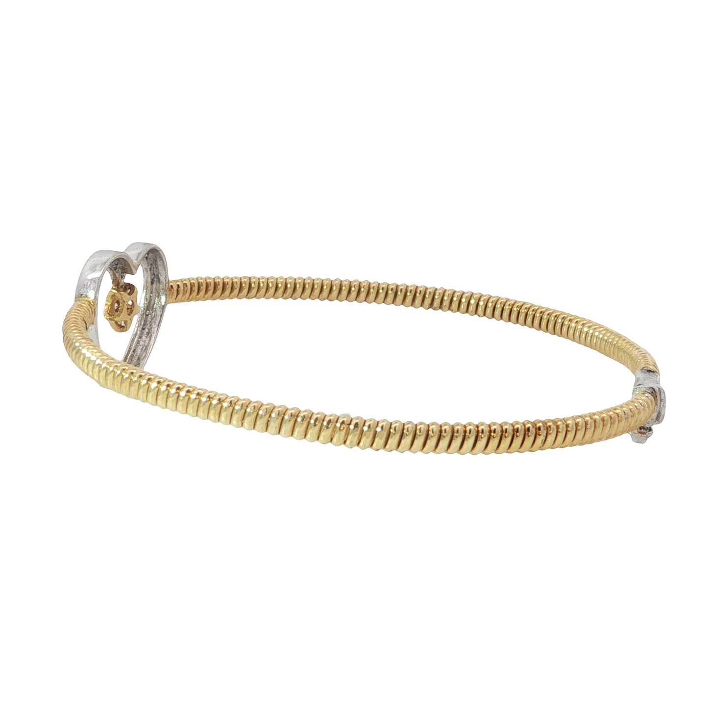 Armreif Herz Bicolor 750 / 18 Karat mit Brill. 63,7 mm Nr. 6377