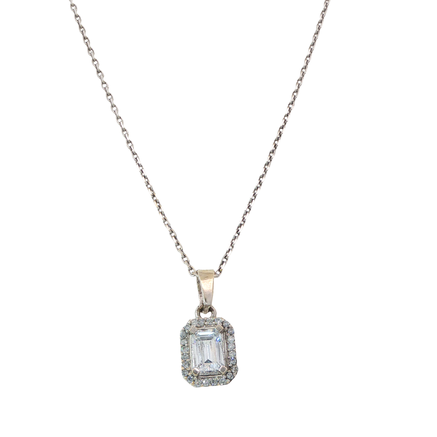 Set Weißgold 585 / 14 Karat Kette mit Anhänger und Ring Nr. 6366
