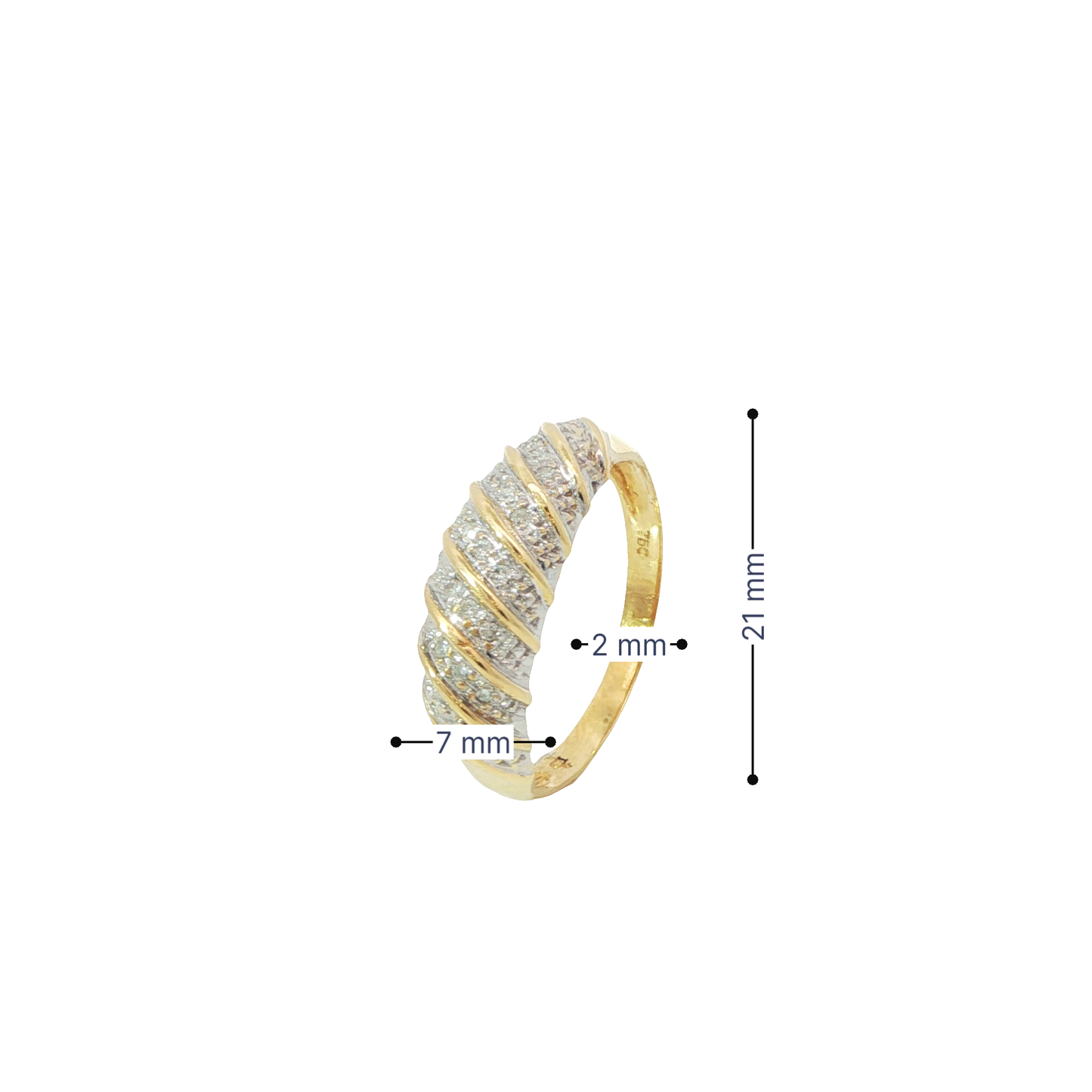Ring Gelbgold 750 / 18 Karat mit Brill. ca. 0,075 ct Gr. 55 Nr. 5038