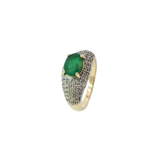 Ring Gelbgold 375 / 9 Karat mit Brill. 0,44 Gr. 62 Nr. 6296