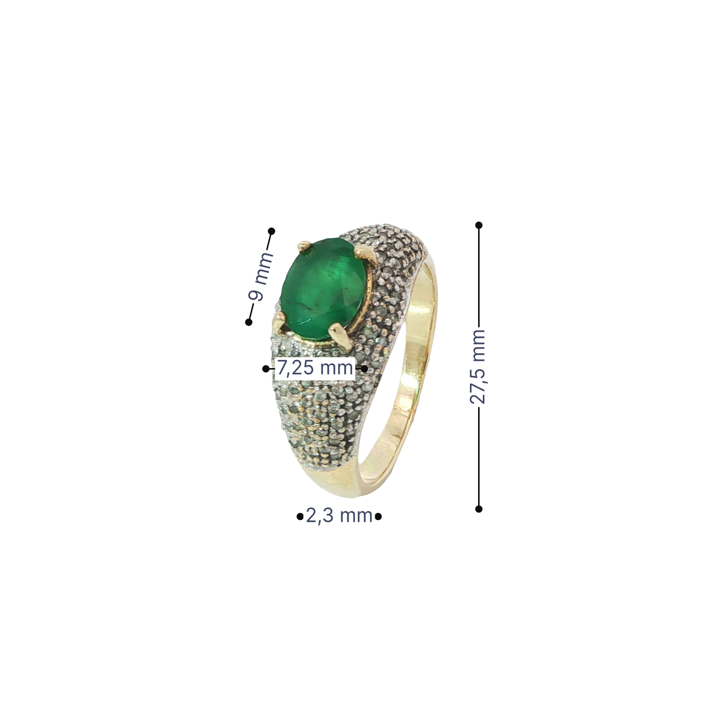 Ring Gelbgold 375 / 9 Karat mit Brill. 0,44 Gr. 62 Nr. 6296