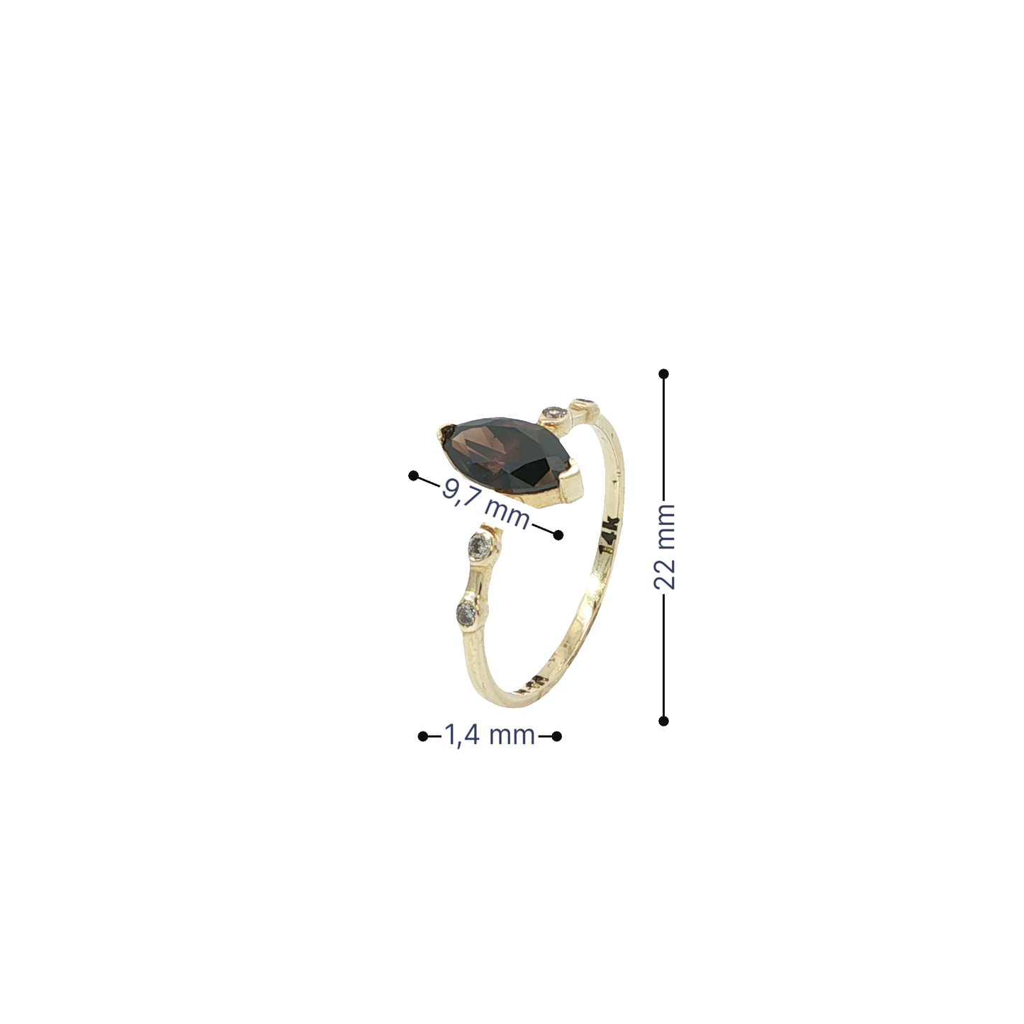 Ring Gelbgold 585 / 14 Karat mit Diamant 0,95 ct  AIG Zert. Gr. 54 Nr. 6346
