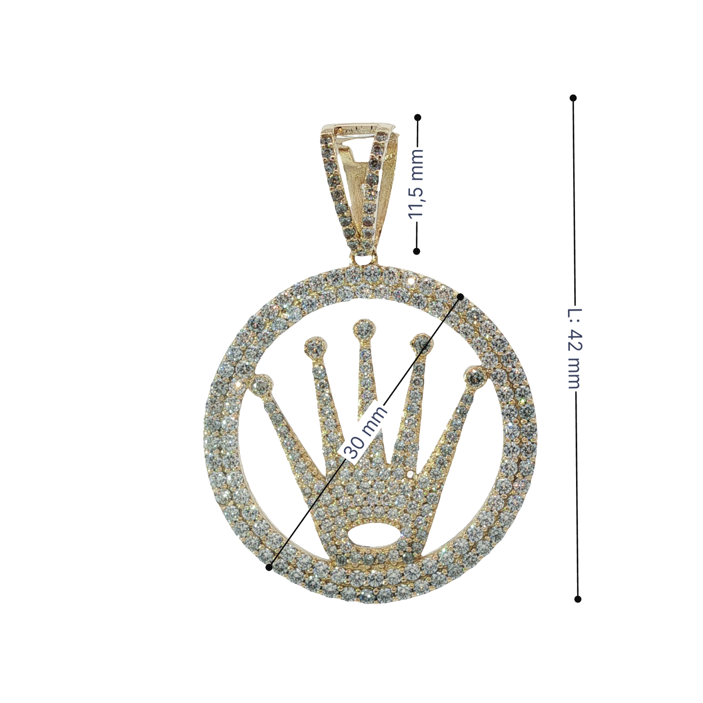 Anhänger Krone Gelbgold 585 / 14 Karat L: 42 mm Nr. 6906