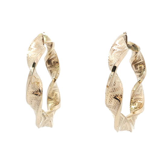 P. Creolen Gelbgold 585 / 14 Karat 41,5 mm Nr. 6949