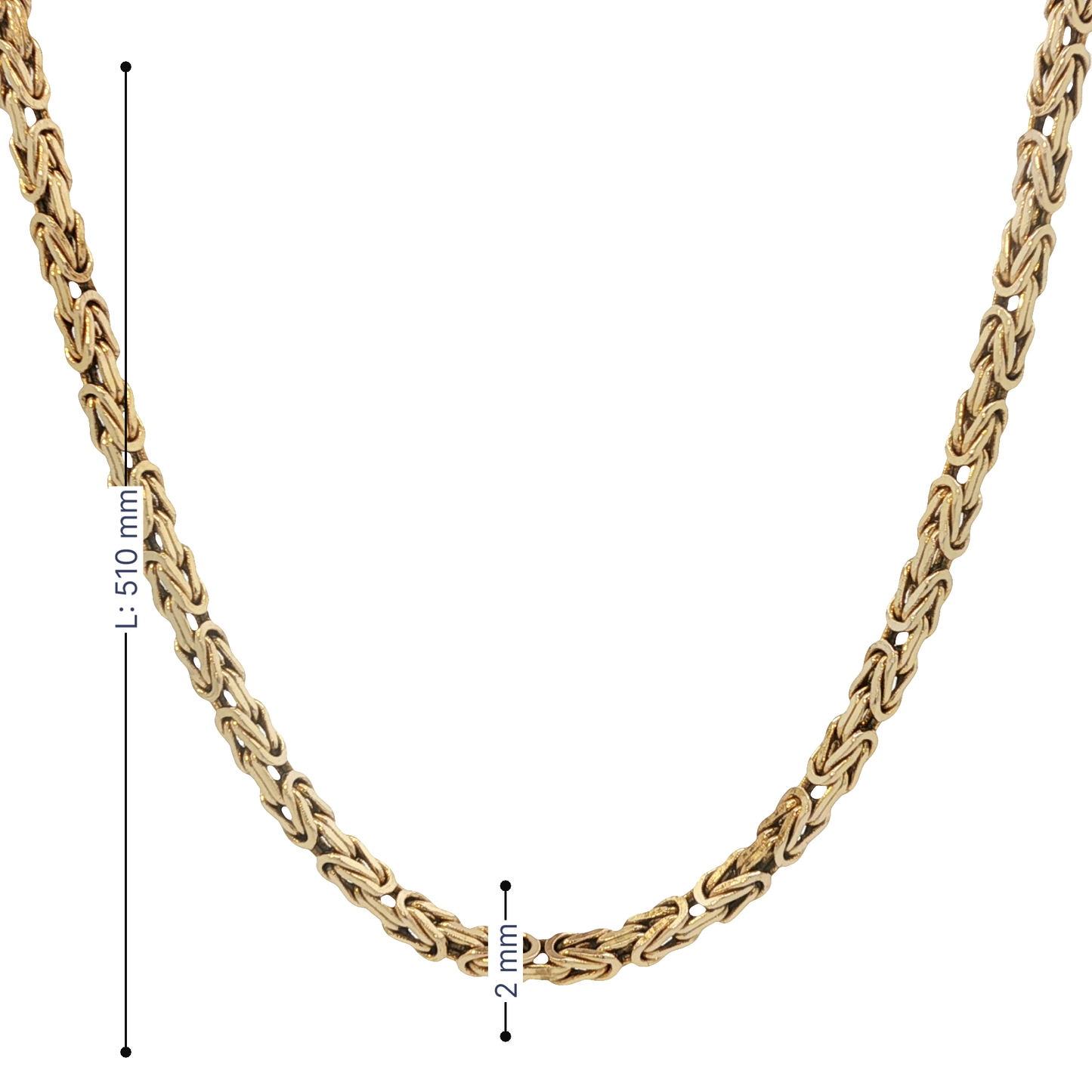 Königskette Gelbgold 585 / 14 Karat L: 51 cm Nr. 6952