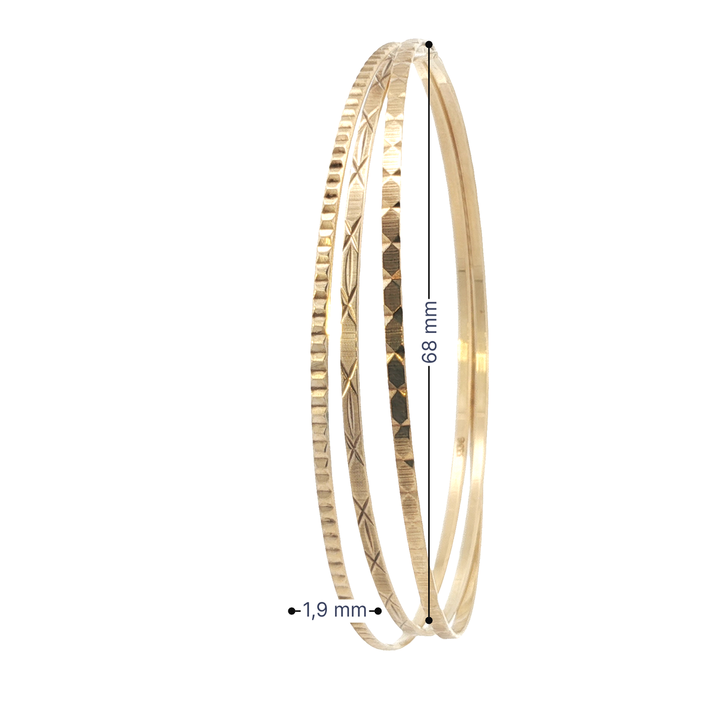 3er Armreif Gelbgold 333 / 8 Karat 68 mm Nr. 6908