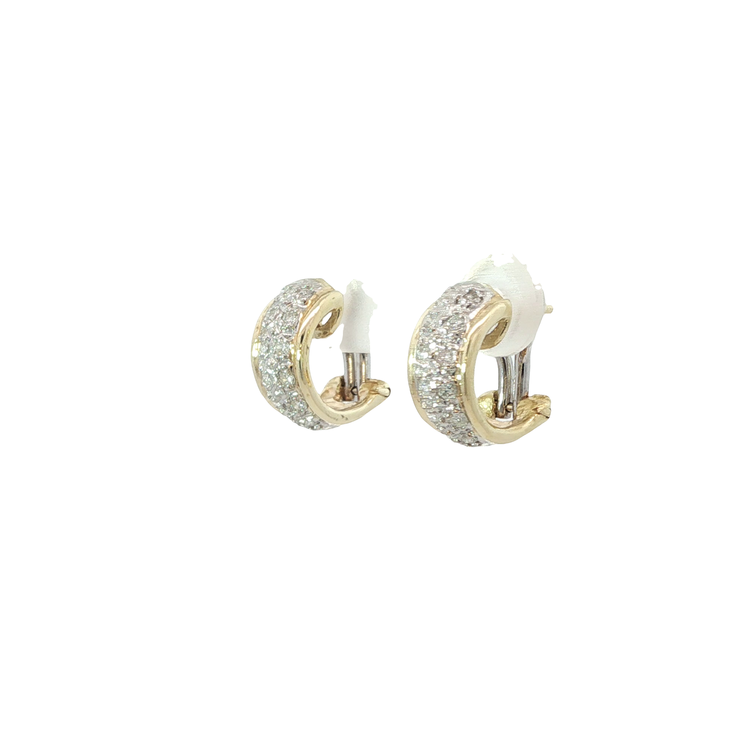 P. Ohrringe Clip Bicolor 585 / 14 Karat mit Diamant Nr. 6944