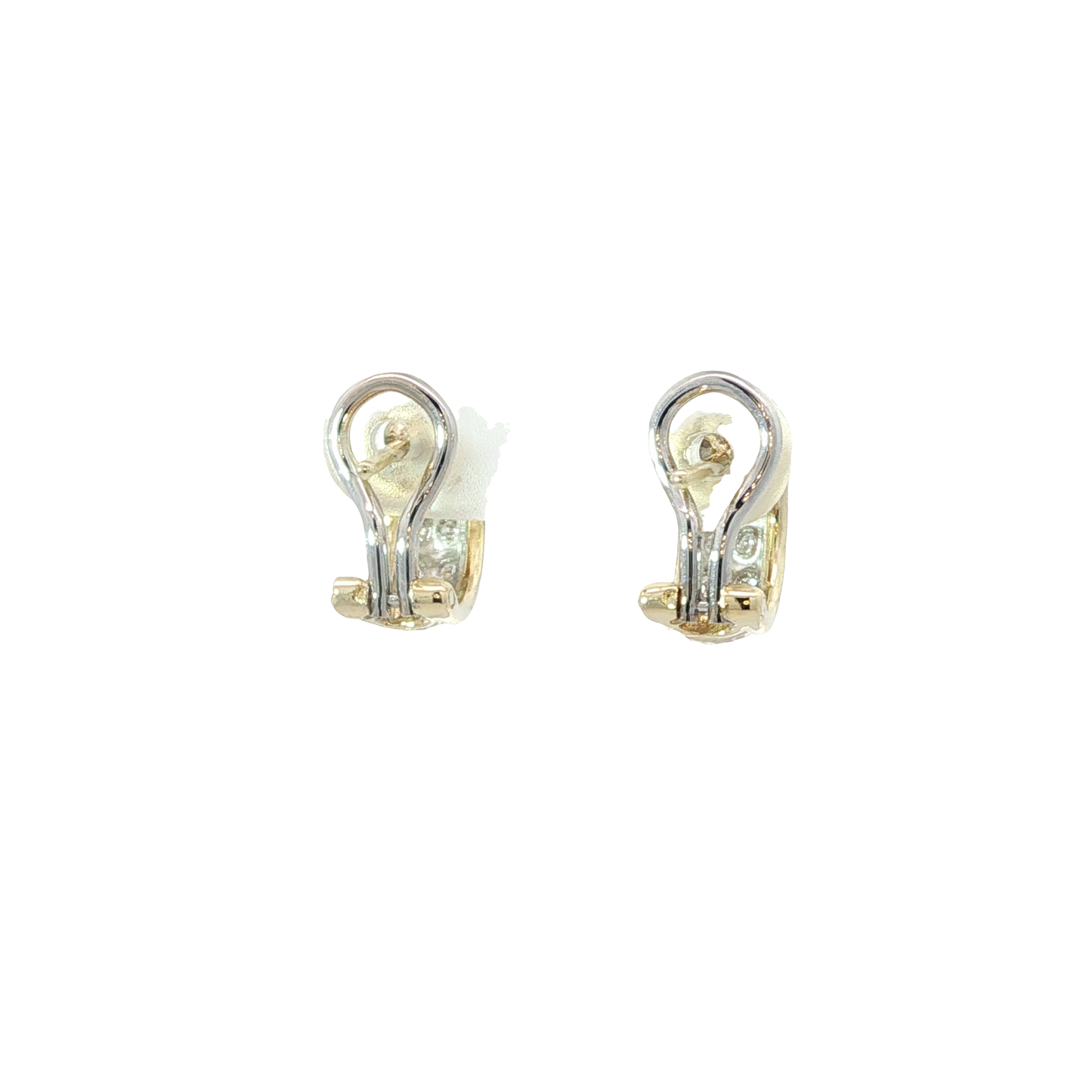 P. Ohrringe Clip Bicolor 585 / 14 Karat mit Diamant Nr. 6944